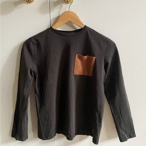 Zara big boys longe sleeve contrast pocket T-shirt